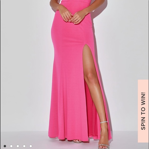 HOT PINK PROM DRESS ONLY WORN ONCE!!! 💕 - Picture 2 of 5